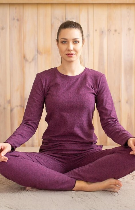 Key Hot Touch LVD 729 fuksja – ciepła koszulka damska bawełniana z falbanką