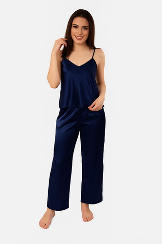 Piżama Damska Satynowa Iga DKaren - granat