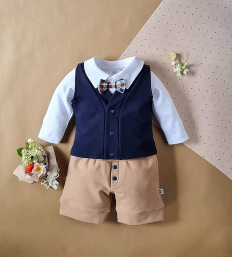 Body z muszką 041PDR Little Gentleman Marija - biały