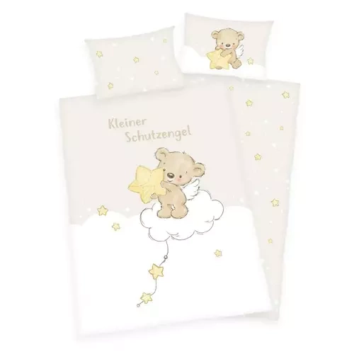 Pościel bawełniana do łóżeczka Miś aniołek Herding beżowy