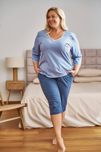 Piżama Damska Plus Size 7262 Doctor Nap - sky blue