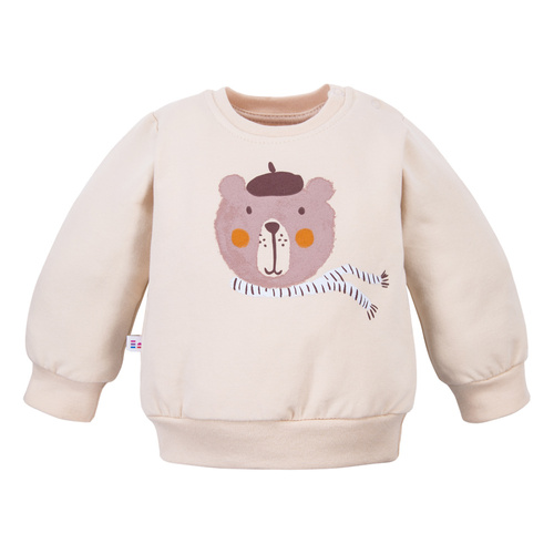 Beary Cool Eevi – Bluza niemowlęca jasny beż, bawełna, miś