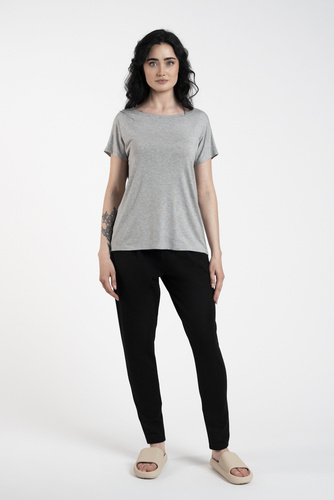 Bluzka z krótkim rękawem Ksenia Italian Fashion - szary