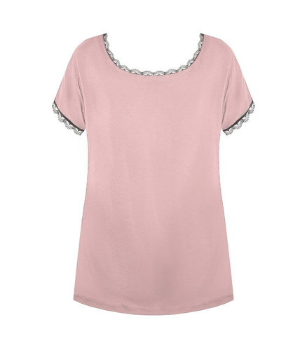 Margot Mix&Match Koszulka Piżamowa Gładka Nipplex - różowy