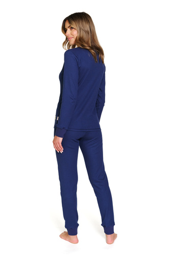 Bawełniana piżama damska Doctor Nap 7349 – miękka, prążkowana dzianina - cosmos