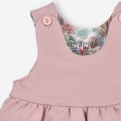 Spodnie ogrodniczki z bawełny organicznej Magic Flowers Nini różowy