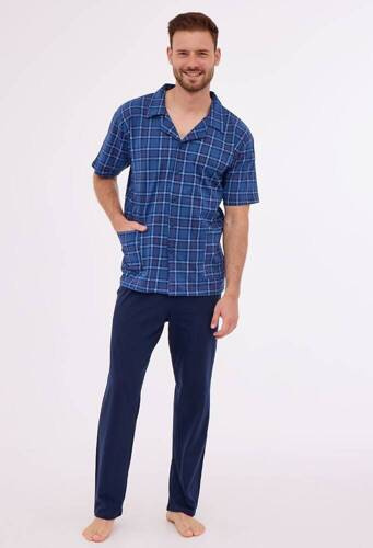 Piżama męska rozpinana 318/51 Cornette granatowy