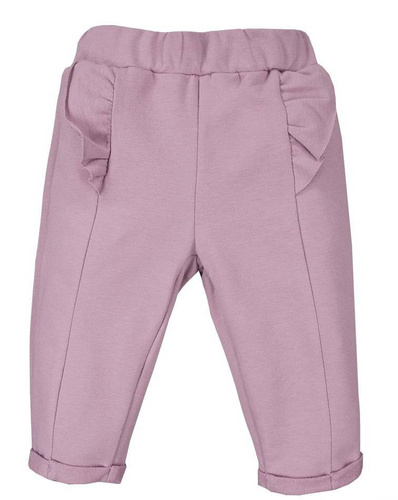 Spodnie z falbanką "Simply Comfy" Ewa Klucze- wrzos