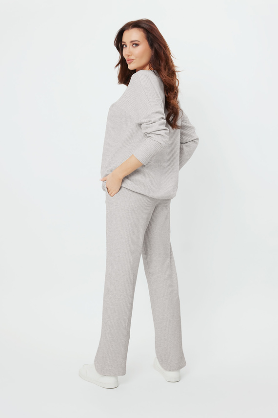 Komplet Damski długi rękaw, długie spodnie Avira Italian Fashion - jasny melanż