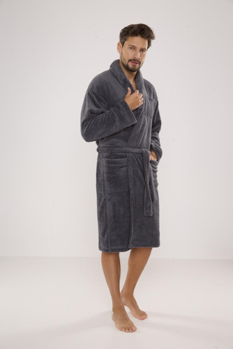 811 Plusz szlafrok męski De Lafense - szary