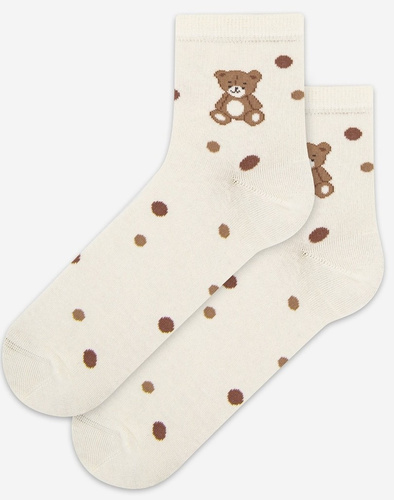 Wola Perfect Woman U84.01P off white 966– skarpety damskie z bawełny w kolorowe wzory