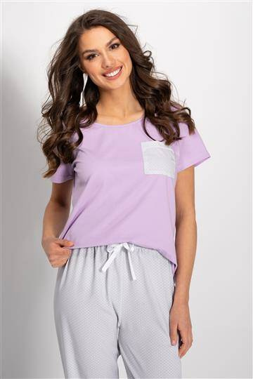 Piżama damska Caroline Momenti Per Me lila-grey