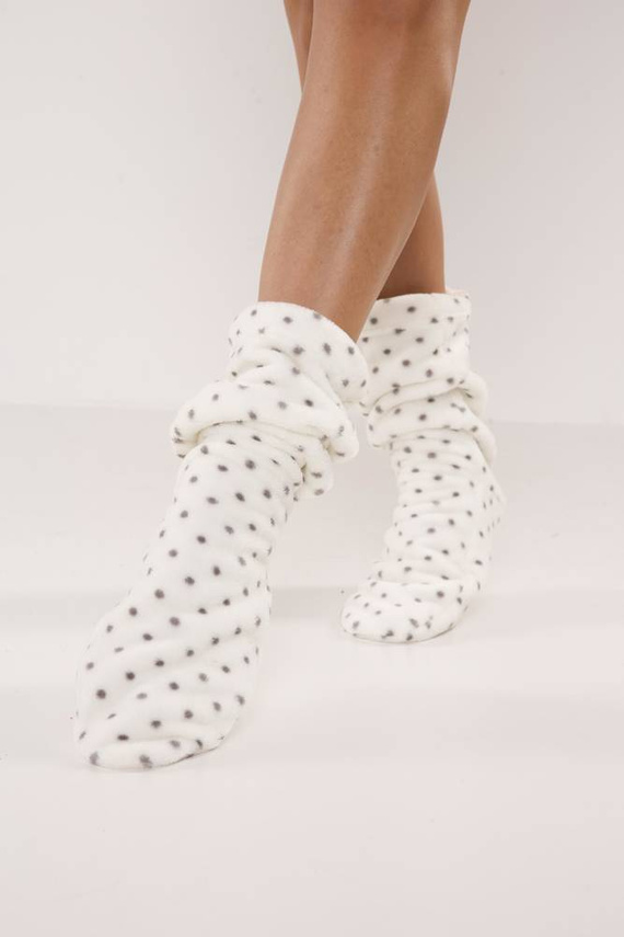 Gładkie skarpetki 553/554 Wellsoft De Lafense - ecru małe kropki