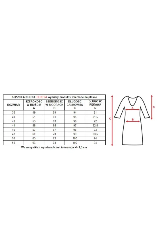 Koszula nocna rozpinana Mewa 6352 Teresa różowy