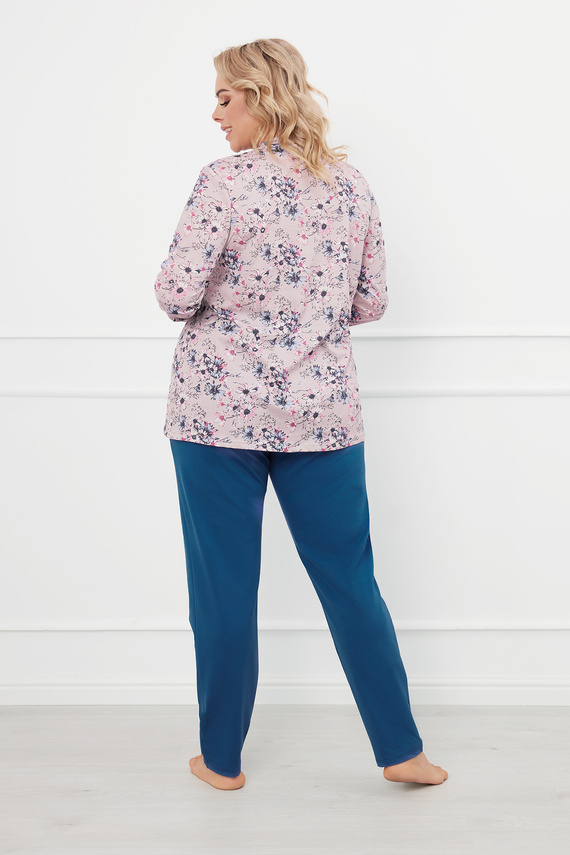 Piżama Damska długi rękaw, spodnie Lacenta Italian Fashion