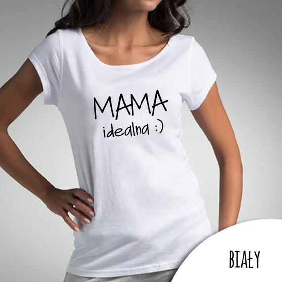 Bluzka damska  "Mama idealna" Moocha biały