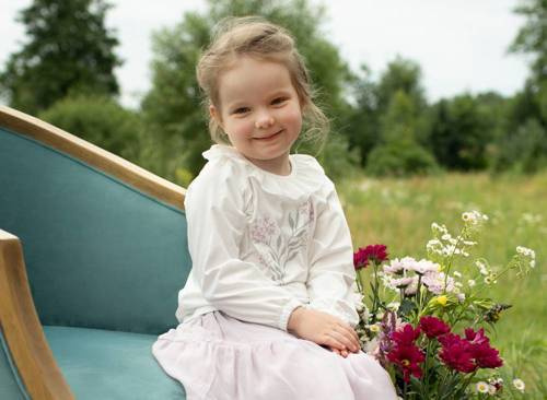 Bluzk dziewczęca z długim rękawem Charlotte Pinokio - ecru