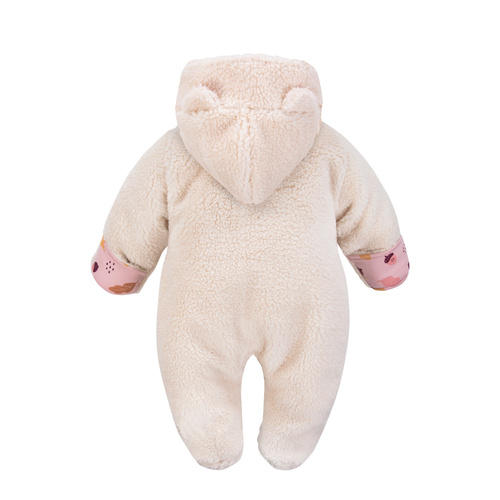 Ecru kombinezon baranek Eevi Fluffy Tails – z kapturem i zamkiem