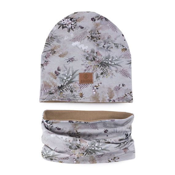 Foggy Morning czapka dziecięca+ komin - Makaszka