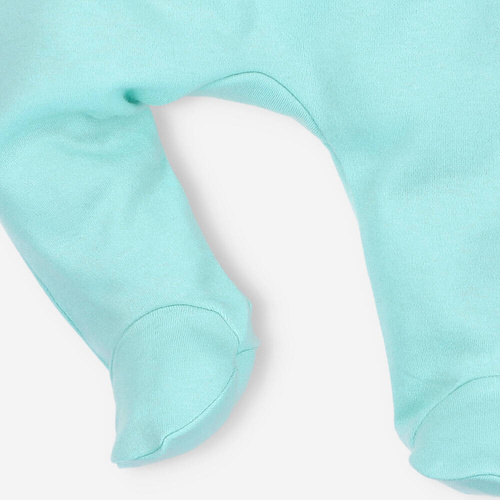 Półśpiochy z bawełny organicznej Morskie Zwierzątka Nini błękitny 