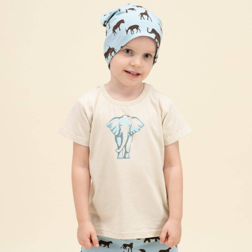 T-shirt z nadrukiem Safari Pinokio - beżowy słoń 