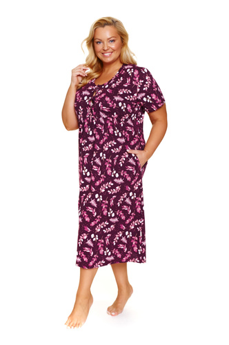 Koszula nocna Doctor Nap 4119 – Ciążowa i do karmienia | 100% bawełna, Polska - burgundy