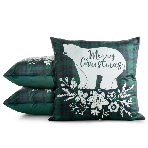 Poszewka świąteczna z misiem Cherry 05 Eurofirany zielony