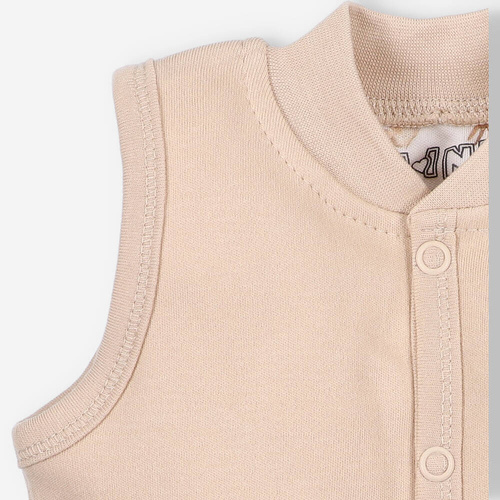 Kamizelka z bawełny organicznej Turtles Nini beżowy 