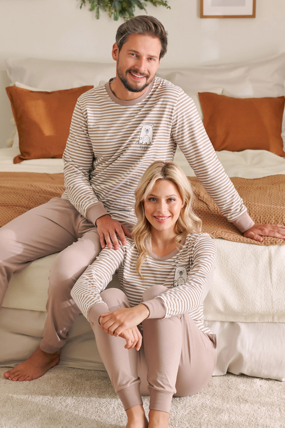 PMB.4530 "Bear" Piżama Męska Doctor Nap - beige