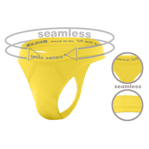 Stringi męskie bezszwowe CL13 Sesto Senso żółty