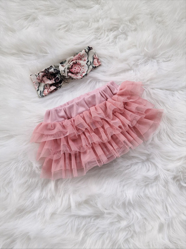 Bloomers ze spódniczką tiulową Bambarillo przydymiony róż