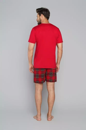 Piżama Męska z krótkim rękawem i spodenkami Narwik Italian Fashion - zielony/druk