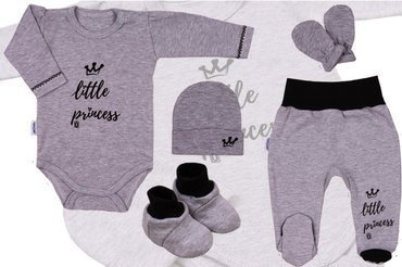 Wyprawka niemowlęca "Little Princess" Terjan - szary melanż
