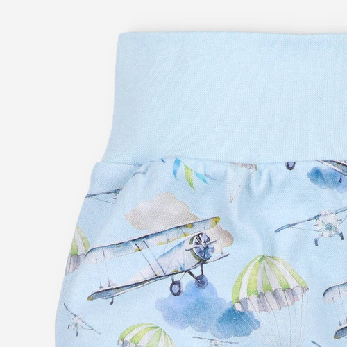 Półśpiochy z bawełny organicznej Samoloty Nini druk