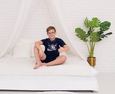 Piżama chłopięca krótki rękaw, spodnie Gibson Italian Fashion- granat