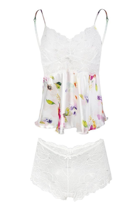 Komplet piżama damska Flowers DKaren - DK-KA biały