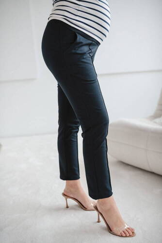Klasyczne spodnie ciążowe GraceFit Mama Milk&Love navy