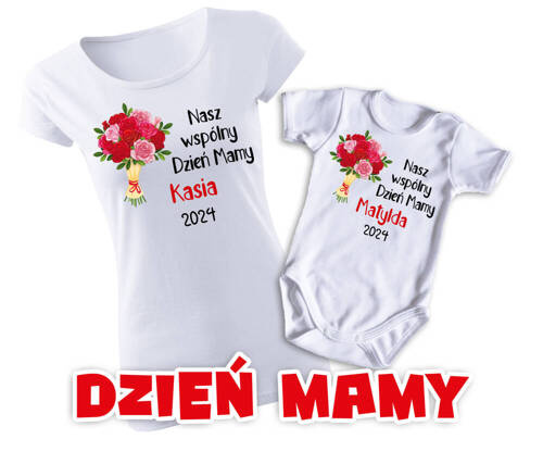 Koszulka + body "Nasz wspólny Dzień MAMY" Moocha biały