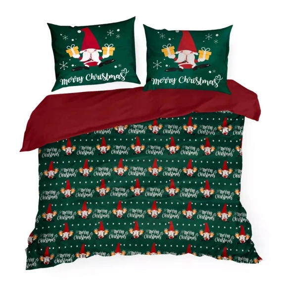 Galdor Eurofirany Pościel świąteczna z mikrowłókna – zielona czerwona skrzaty