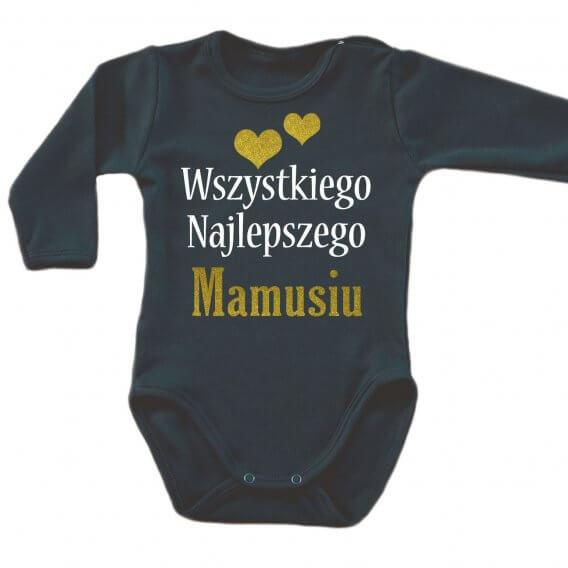 Body długi rękaw "Wszystkiego najlepszego MAMUSIU" Moocha biały