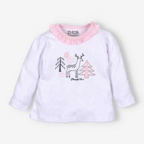 Bluzka z bawełny organicznej Jelonki Nini biały