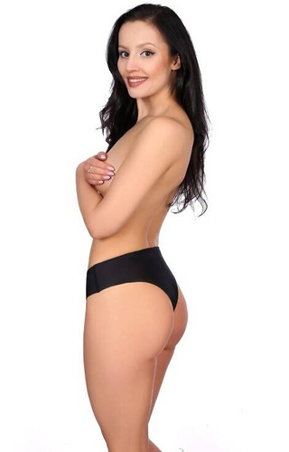 Stringi damskie Leontina Funny Day - czarny