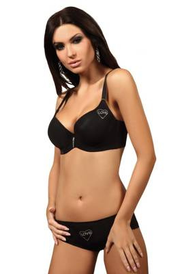 Biustonosz push-up Anzai LivCo Corsetti Fashion - czarny