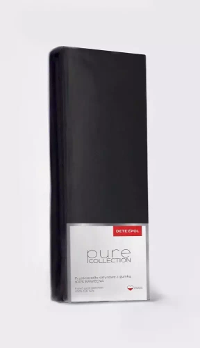 Prześcieradło satynowe z gumką jPure ednobarwne Detexpol czarny 