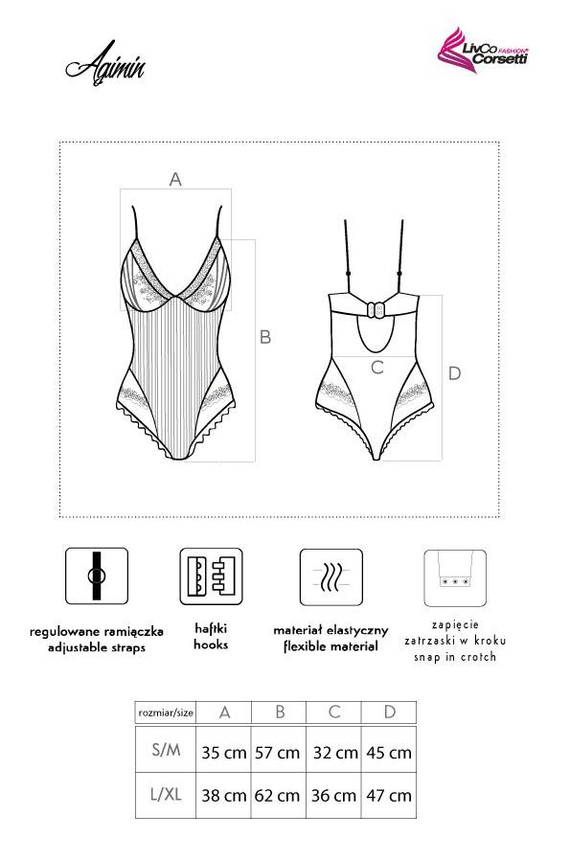 Body damskie Agimin LC 90615 LivCo Corsetti Fashion