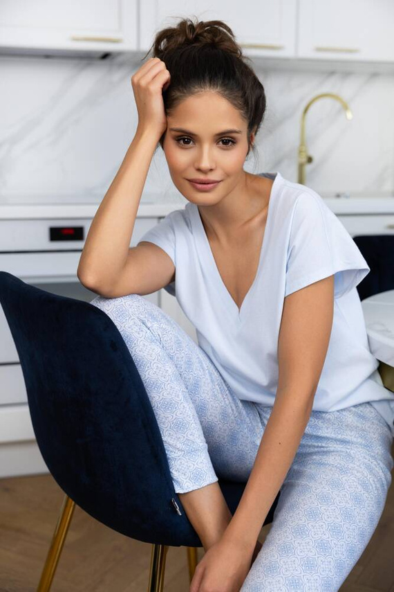 Piżama damska Evelina Sensis - błękitny