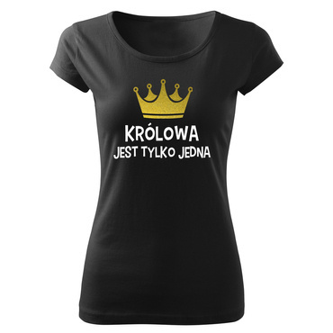 Koszulka damska "KRÓLOWA jest tylko jedna!"  Moocha czarny