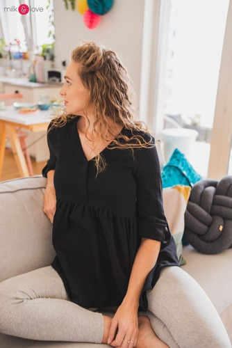 Tunika z muślinu organicznego Mother Nature Milk&Love sosnowa zieleń