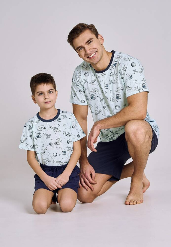 Piżama dla chłopca 3200,3201 Ronnie Taro -błękitny granatowy