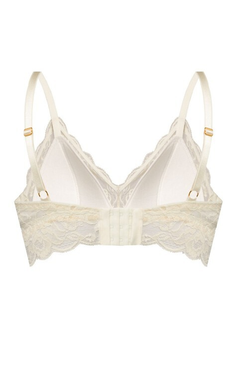 Biustonosz koronkowy Kaja 02 Mefemi soft bez fiszbin – z gąbeczką i ozdobą- piaskowa